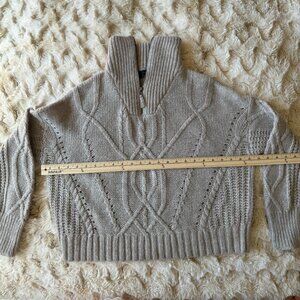 360 Sweater Italian Yarn Sweater Zip Funnel Neck